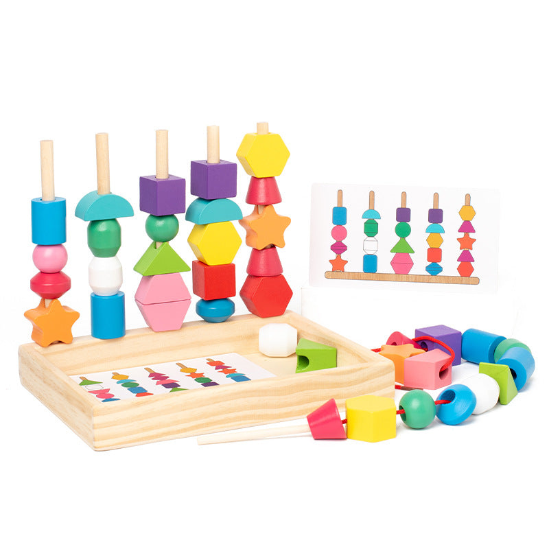 Montessori Formen & Faden Spielzeug