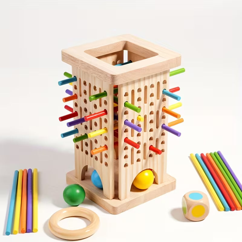 3in1 Holz Kugel und Stöckchen Geschicklichkeits Spiel