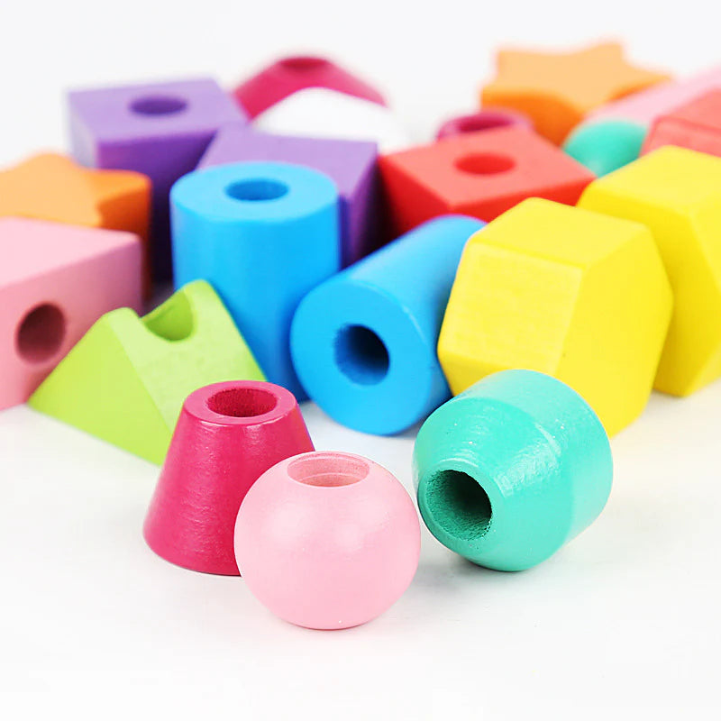 Montessori Formen & Faden Spielzeug