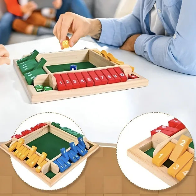 Würfelspiel aus Holz - für 2–4 Spieler, Lern- & Familienspiel