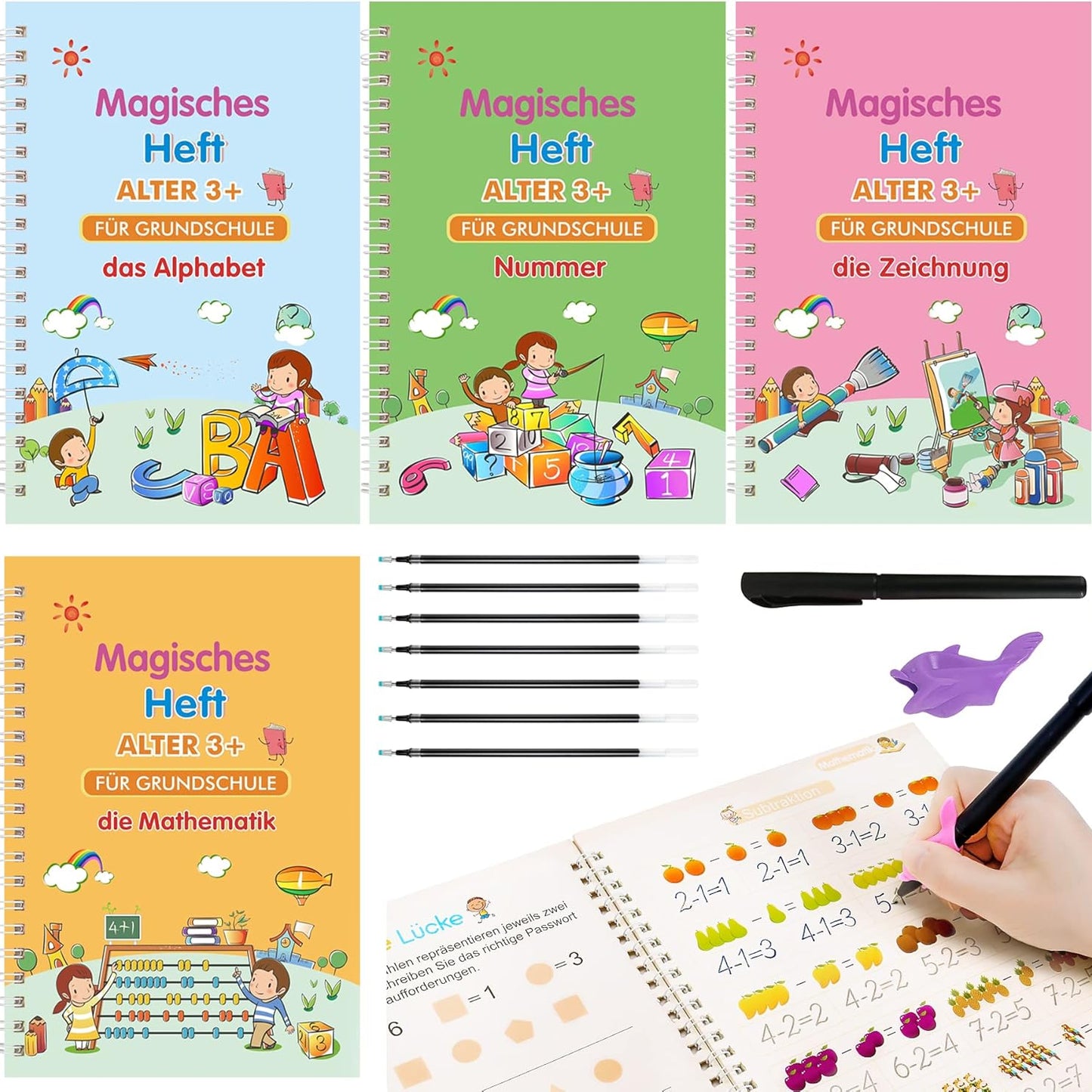 Magisches Heft – 4 magische Lernhefte