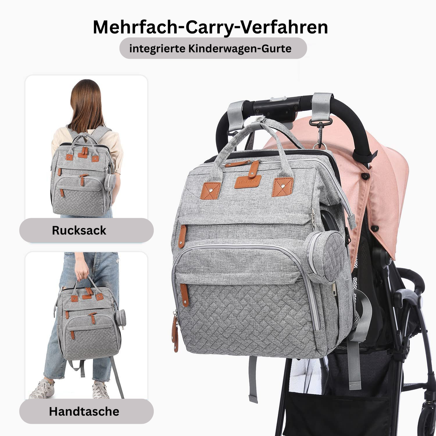 2in1 Baby Rucksack mit integriertem Wickelbett