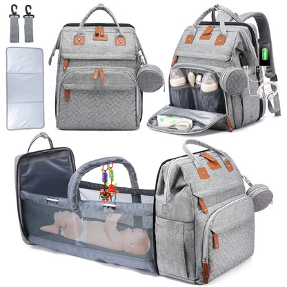 2in1 Baby Rucksack mit integriertem Wickelbett