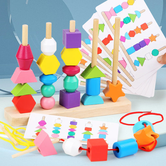 Montessori Formen & Faden Spielzeug