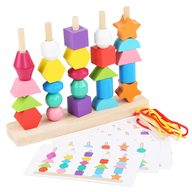 Montessori Formen & Faden Spielzeug
