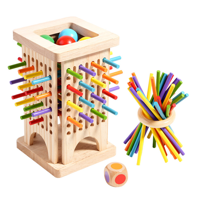 3in1 Holz Kugel und Stöckchen Geschicklichkeits Spiel